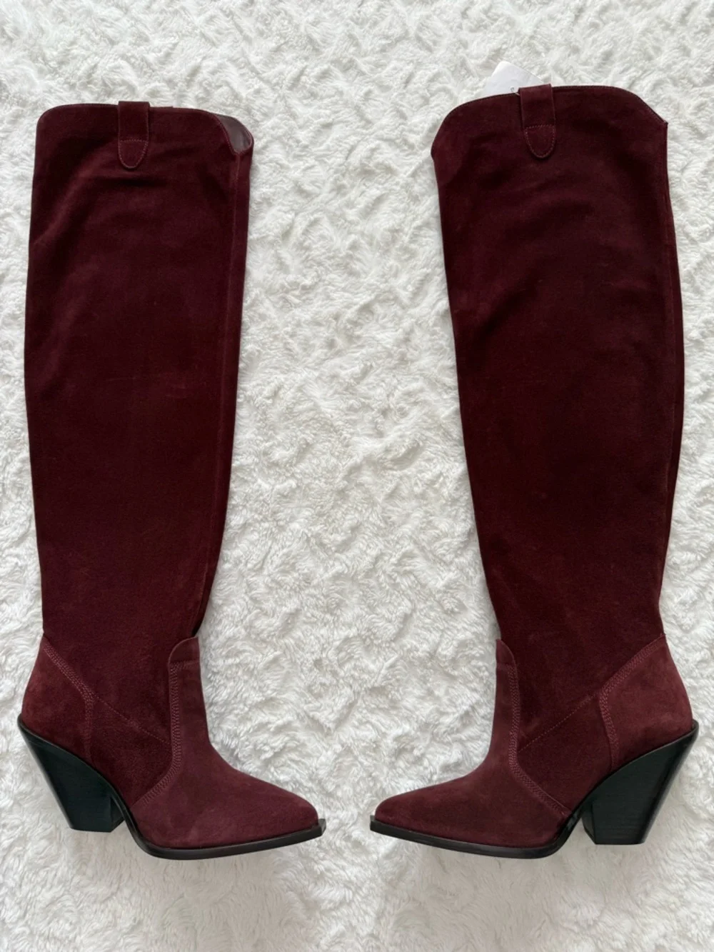 NEW Free People Triple Crown Espresso Suede Western Over The Knee Boots